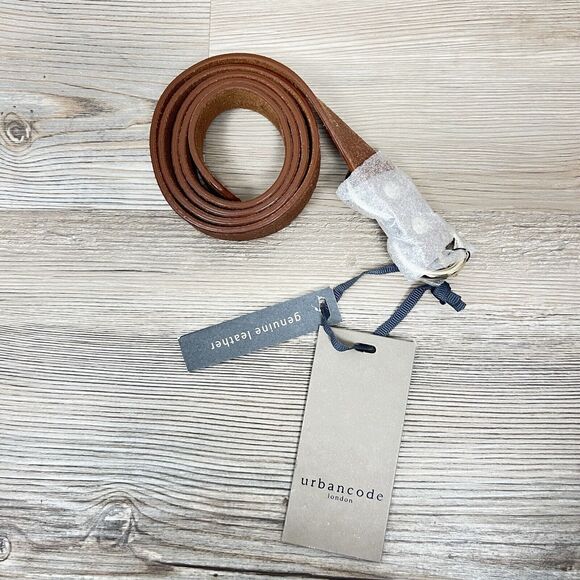 Urban Code London Genuine Leather Belt Size Women's M Skinny Brown Leather NEW - Picture 1 of 4